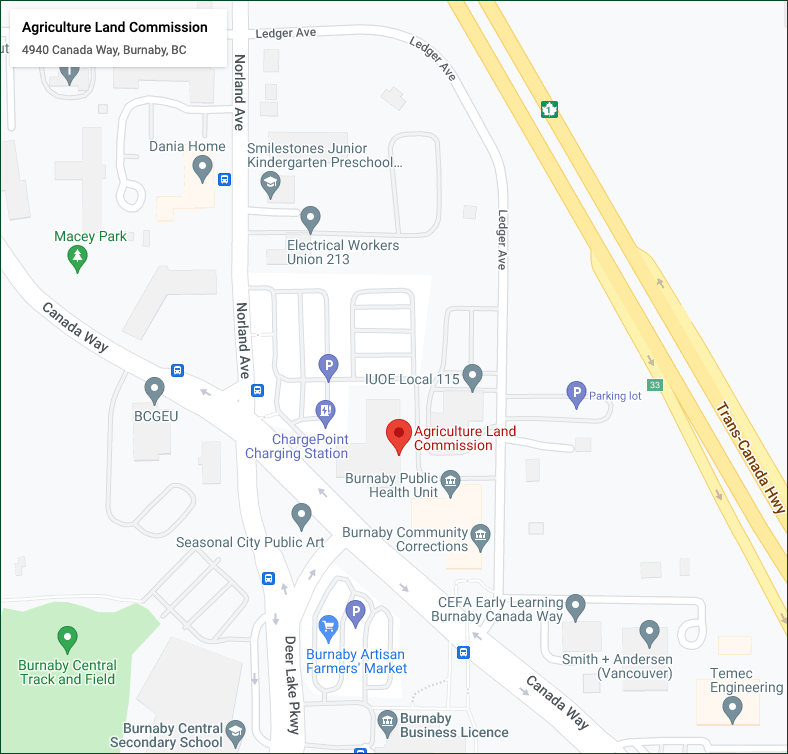 Google Maps image of ALC office location in Burnaby B.C.